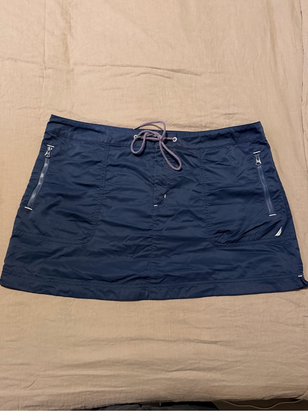 Nautica Navy Active Mini Skirt with Zip Pockets